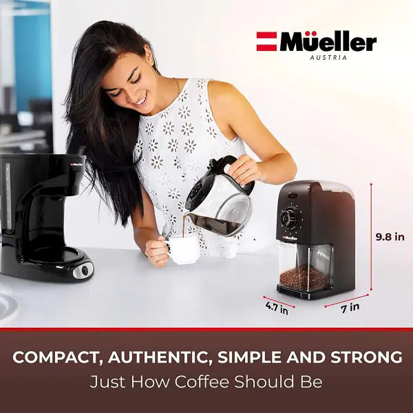 Mueller SuperGrind Burr Coffee Grinder Electric with Removable