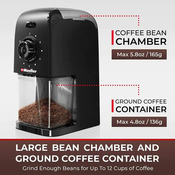 Mueller SuperGrind Burr Coffee Grinder Electric with Removable