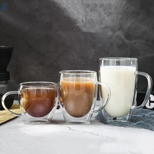 Double Wall Glass Cups Coffee Mug Transparent Glasses