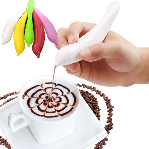 Electrical Latte Art Pen For Coffee Spice Cake Decoration