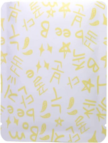 QQ STUDIO PACK OF 100 MATTE COLORED MYLAR FOIL GRAFFITI WRITING DESIGN OPEN TOP BAGS FOR SAMPLING BEAUTY PRODUCTS, FOOD AND ETC. (YELLOW, 3.5 INCHES X 4.7 INCHES)