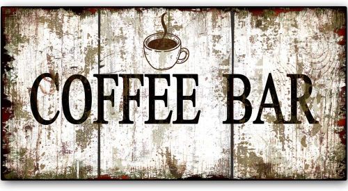 ORIGINAL RETRO DESIGN COFFEE BAR SOLID WOOD SIGNS WALL ART|NATURAL WOODEN BOARD PRINT POSTER OILS PAINTING WALL DECORATION FOR CAFE/KITCHEN/COFFEE CORNER/COFFEE STATION