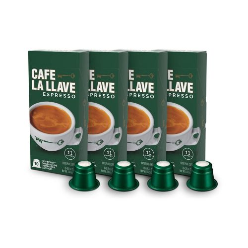 CAFÉ LA LLAVE ESPRESSO CAPSULES, INTENSITY 11-RECYLABLE COFFEE PODS (40 COUNT) COMPATIBLE WITH NESPRESSO ORIGINALLINE MACHINES