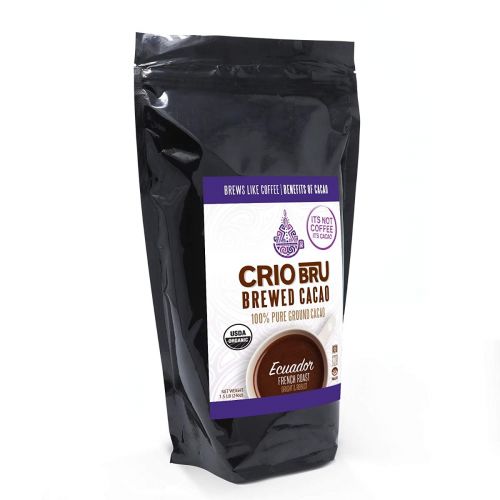 CRIO BRU ECUADOR FRENCH ROAST 24OZ BAG | ORGANIC HEALTHY BREWED CACAO DRINK | GREAT SUBSTITUTE TO HERBAL TEA AND COFFEE | 99% CAFFEINE FREE GLUTEN FREE LOW CALORIE HONEST ENERGY