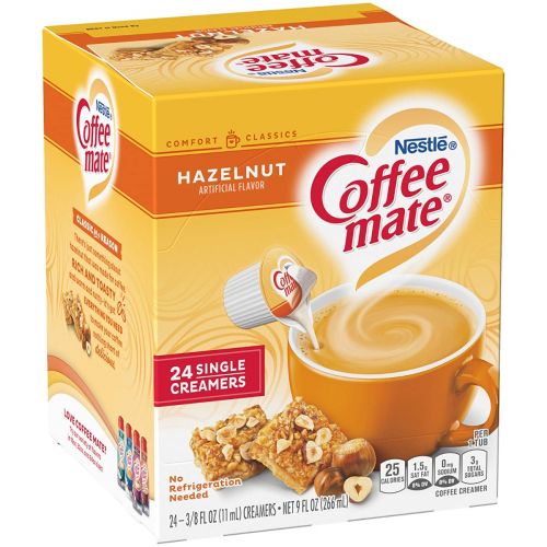 Coffee Mate Coffee Creamer Liquid Singles, Hazelnut, 24 Count, Pack of 4