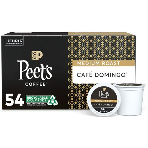 Peet's Coffee Café Domingo, Medium Roast, 54 Count Single Serve K-Cup Coffee Pods for Keurig Coffee Maker