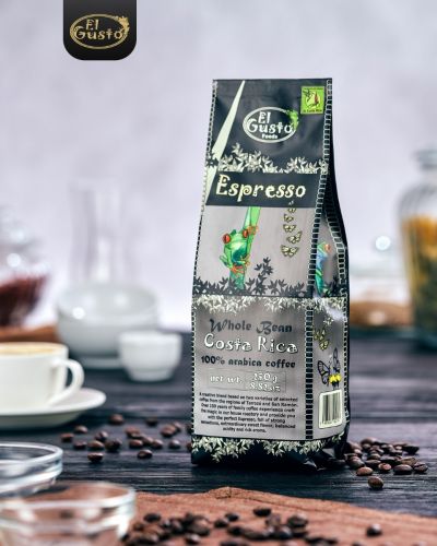 El Gusto Whole Bean Coffee - Costa Rican Drip Coffees, Creative Blend - Dark Roast, 100% Arabica, Fresh, Shade Grown, Handpicked & Sun-Dried - Roasted & Sealed For Freshness - Espresso (8.82 oz)