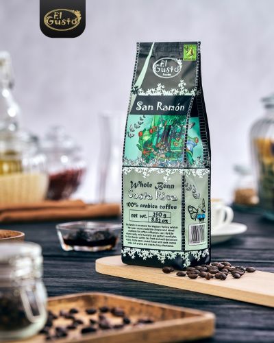 El Gusto Whole Bean Coffee - Single Origin Costa Rican Coffee, Medium Roast, 100% Arabica, Shade Grown, Handpicked & Sun-Dried - San Ramon (8.82 oz)